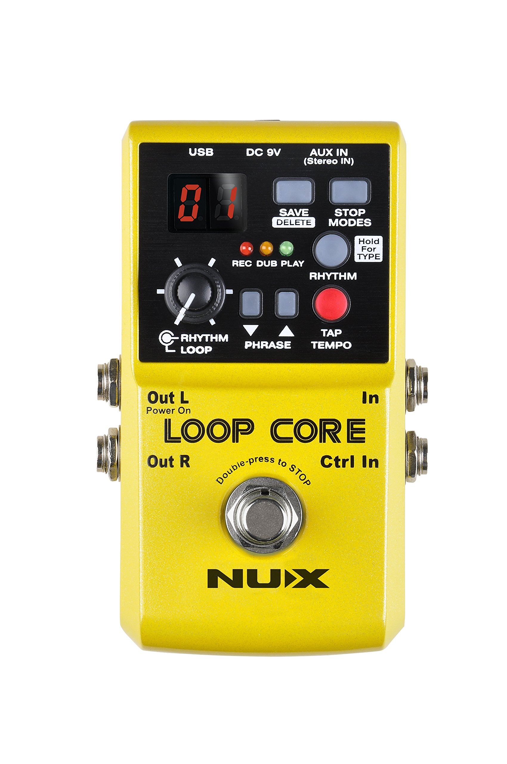 NUX Loop Core 吉他效果踏板 Looper 6 小时录音时间、99 个用户记忆、带有 Tap Tempo 的鼓模式