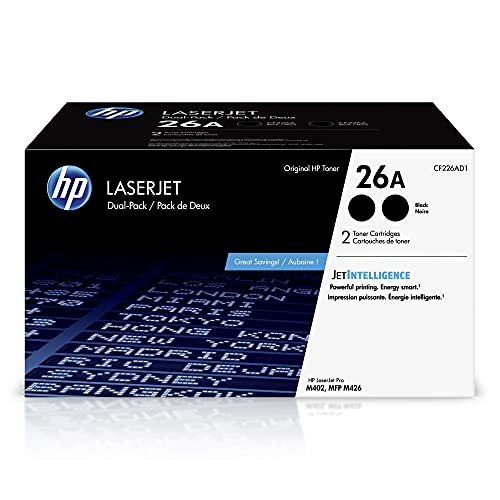 HP 原装 26A 黑色碳粉盒（2 件装）|适用于 LaserJet Pro M402 系列、LaserJet Pro MFP M426 系列 | CF226AD1