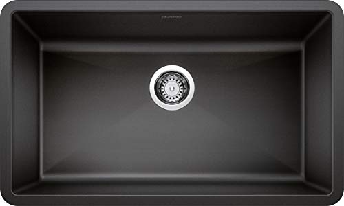 Blanco ，无烟煤440149 PRECIS SILGRANIT超级嵌入式厨房水槽，32'X 19'