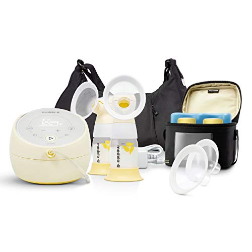 Medela 101037319 Sonata智能吸奶器，医院性能双电动吸奶器，可充电，Flex防乳罩，触摸屏显示，连接到我的应用，哺乳期支持
