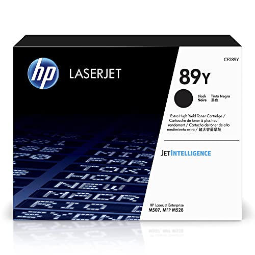 HP 原装 89Y 黑色超高印量碳粉盒，适用于 LaserJet Enterprise M507 系列、Las...