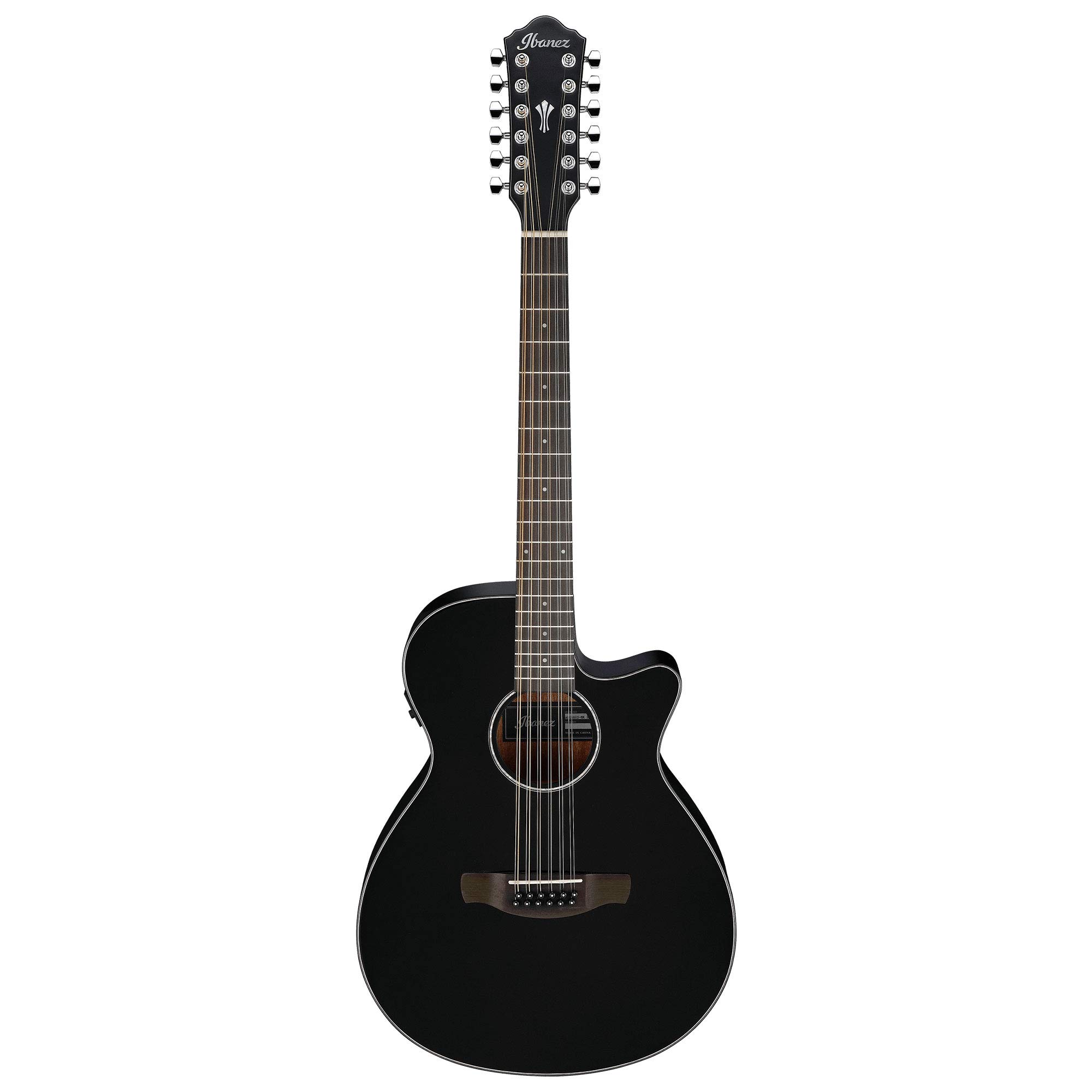 Ibanez AEG5012 AEG 系列单缺角 12 弦原声电吉他，黑色