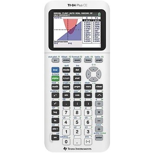 Texas Instruments TI-84 Plus CE 彩色绘图计算器，亮白色