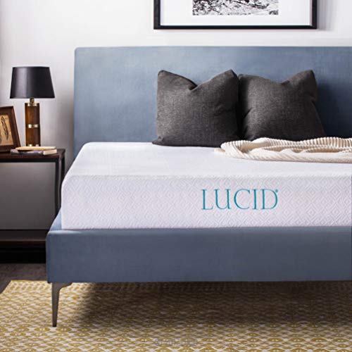 Lucid 10英寸2019年凝胶记忆泡沫床垫-中等硬度感-CertiPUR-US认证-十年保修-女王