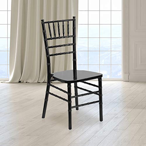 Flash Furniture Hercules 系列 Chiavari 木质椅子（2 件装），14 英尺，黑色