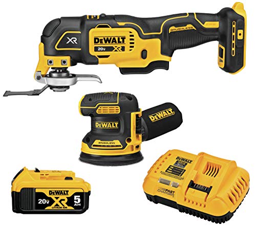 DEWALT 20V MAX XR 砂光机和多功能工具，木工套件，2 件工具 (DCK202P1)
