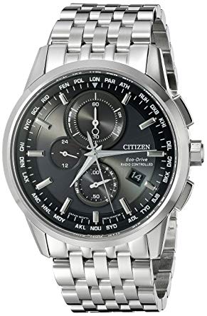Citizen Watch Company 公民AT8110-53E世界计时码表AT模拟显示日本石英银手表