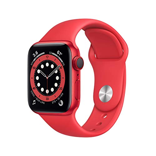 Apple 手表系列 6（GPS + 蜂窝网络，44 毫米）-（产品）红色铝制表壳搭配红色运动表带（更新）