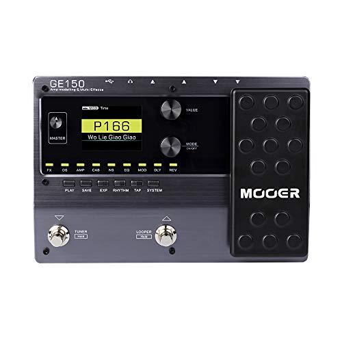 MOOER GE150 电吉他放大器建模多效果踏板便携式多效果处理器，带表达和红外加载，适用于现场表演、直播、...