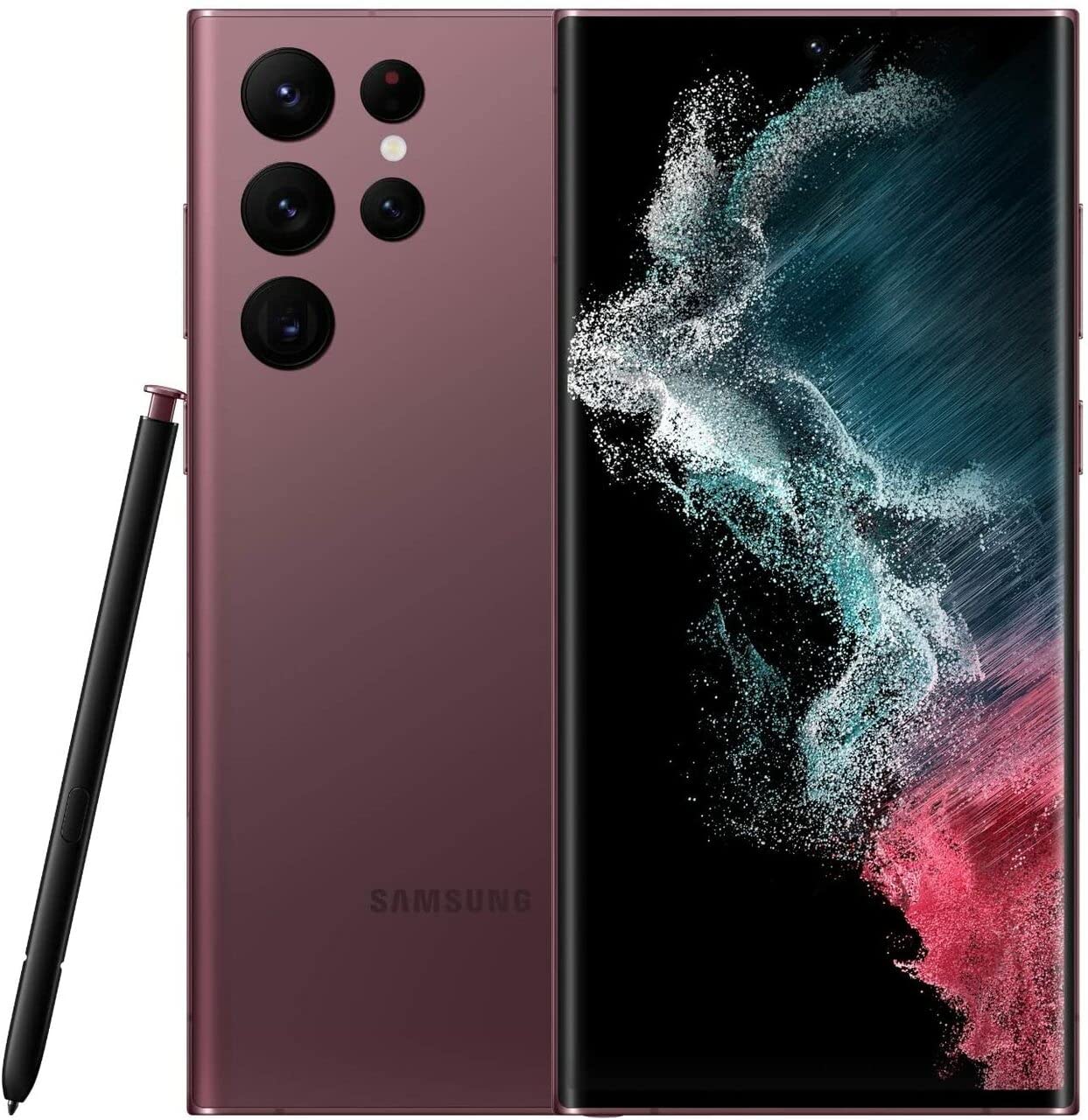 Samsung Galaxy S22 Ultra S9080 5G 512GB 12GB RAM 工厂解锁（仅限 GSM | 无 CDMA - 与 Verizon/Sprint 不兼容）全球版本 - 酒红色