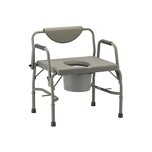 NOVA Medical Products 重型床头马桶椅，带扶手（便于转移），承重500磅，超宽和肥胖型马桶椅，灰色