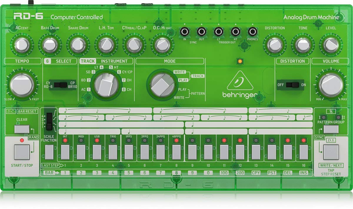 Behringer RD-6-LM 模拟鼓机 - 绿色半透明