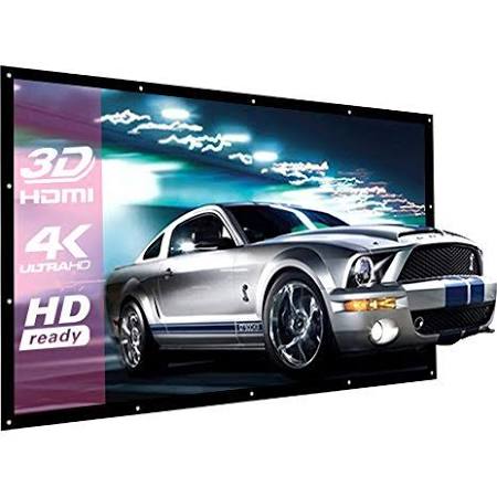 NIERBO 200英寸大型投影仪屏幕16：9 3D便携式电影屏幕可折叠投影屏幕高清用于室外室内家庭影院