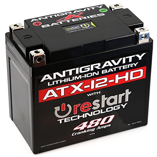  Antigravity Batteries 反重力 ATX12-HD。重型锂摩托车和动力运动电池，内置跨接启动、8Ah、ATV、四轮驱动、UTV、踏板车、割草机、发电机电池 - 哈雷、本田、...