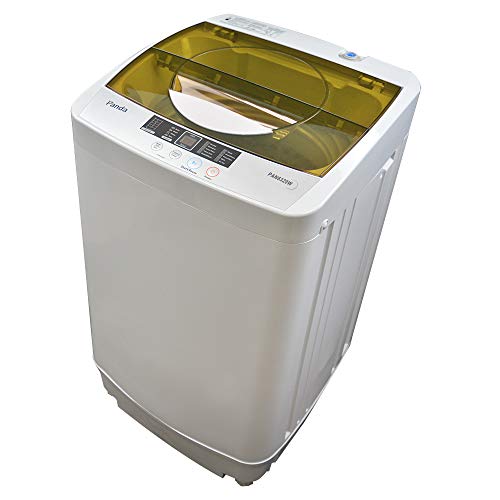 SNP Trading Inc. Panda PAN6320W 便携式洗衣机，10 磅容量，10 个洗涤程序，2 个内置滚筒/脚轮，紧凑型顶部装载式洗衣机，1.34 立方英尺，灰色