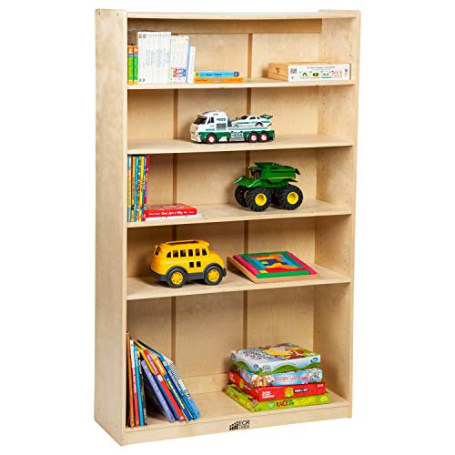 ECR4Kids 60 英寸 H 桦木书柜，带可调节搁板，GREENGUARD 金牌认证儿童木制书架，3 个搁...