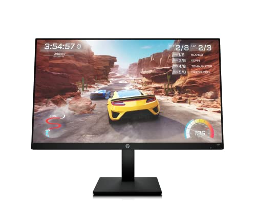 HP 27 英寸全高清 IPS 游戏显示器，采用 AMD FreeSync Premium 技术可进行倾斜/高度调整（X27、2021 型号）