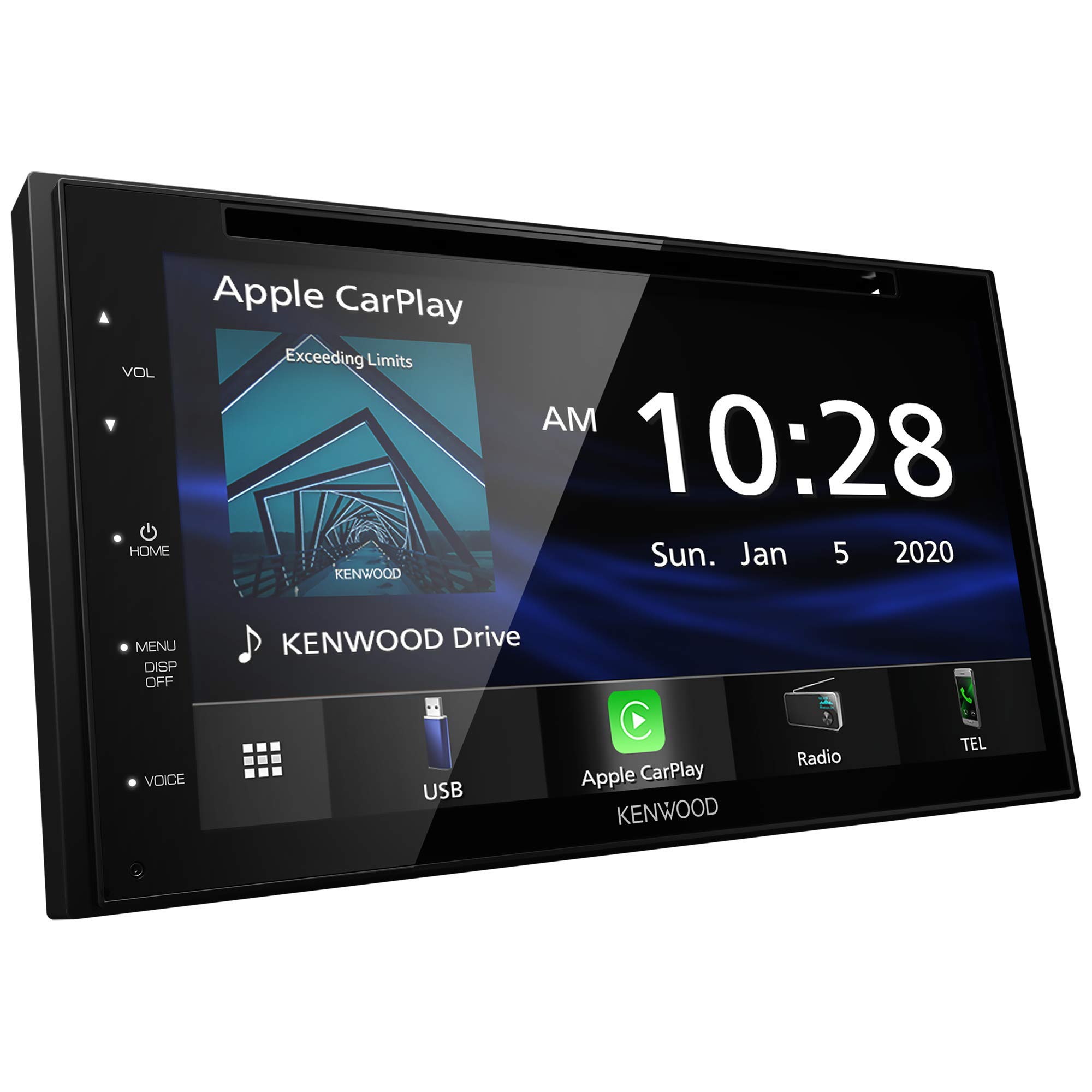  KENWOOD DDX5707S 双 Din DVD 汽车音响，带 Apple Carplay 和 Android Auto、6.8 英寸触摸屏、蓝牙、备用摄像头输入、低音炮输出、USB 端口、A/V 输入、FM/AM 汽车收音机...