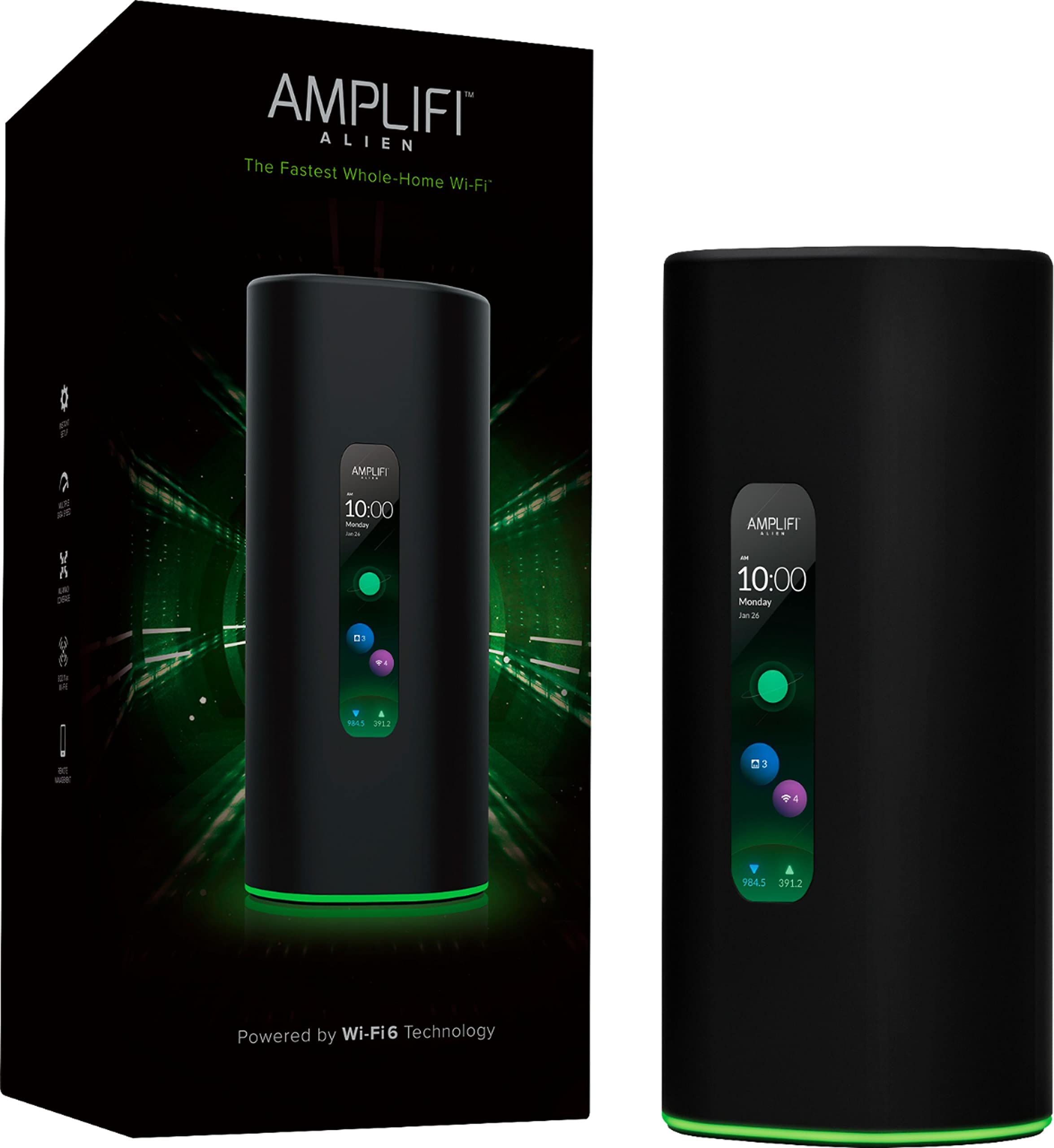 Ubiquiti Networks AmpliFi Alien 三频 WiFi 6 可扩展网状系统路由器 WiFi 6 AX 游戏网状网络系统