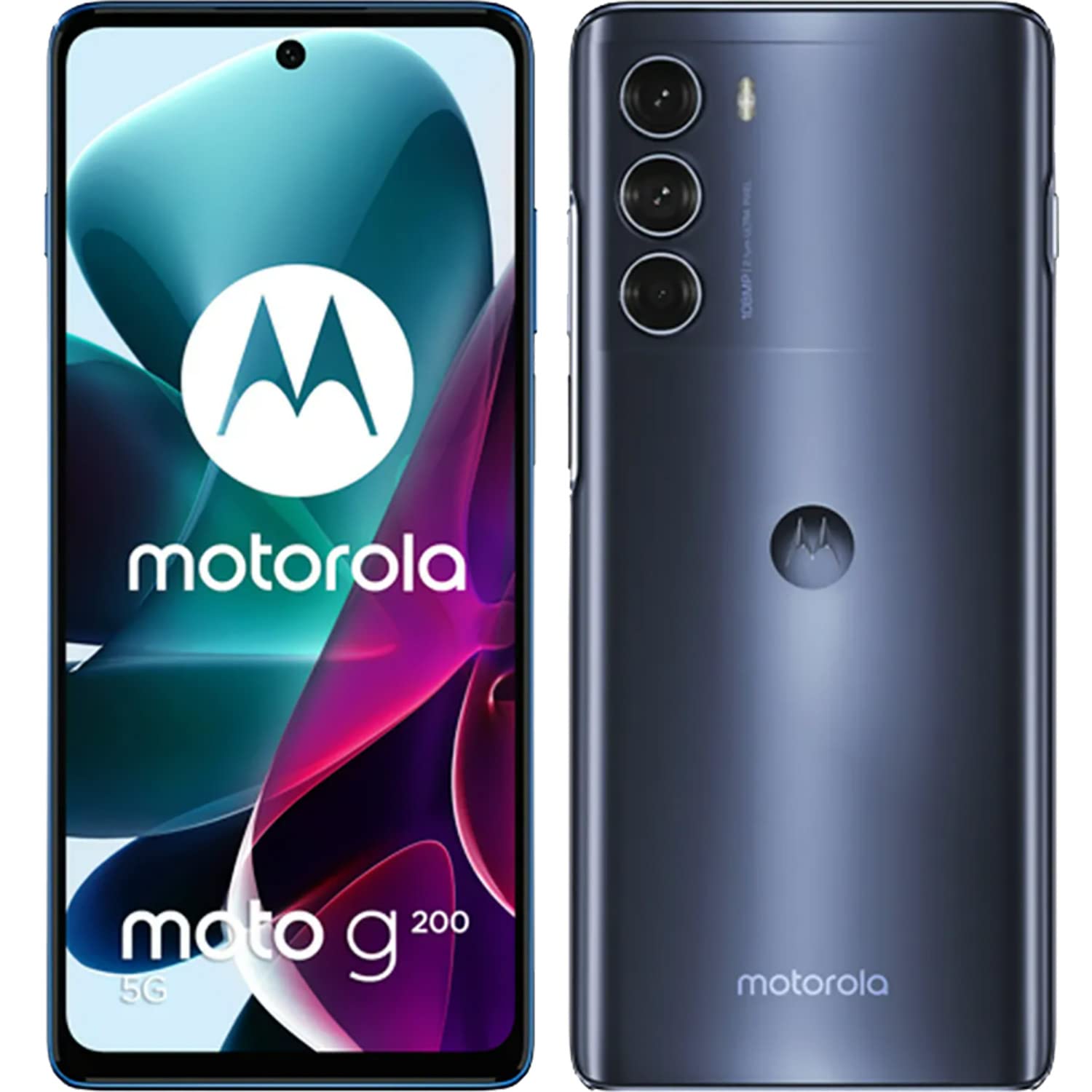 Motorola Moto G200 双 SIM 卡 128GB ROM + 8GB RAM（仅限 GSM | 无 CDMA）工厂解锁 5G 智能手机（恒星蓝）- 国际版