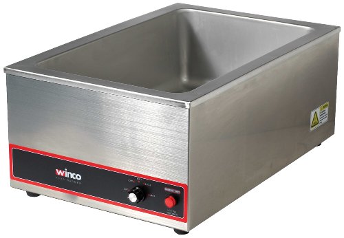 Winco FW-S500 商用便携式蒸汽餐桌食物保温器 120V 1200W，不锈钢，大号
