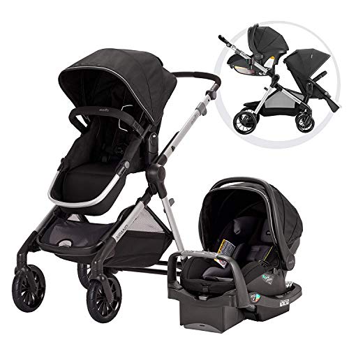 Evenflo Pivot Xpand，具有紧凑折叠设计的单人对双人可转换婴儿推车，种马黑色