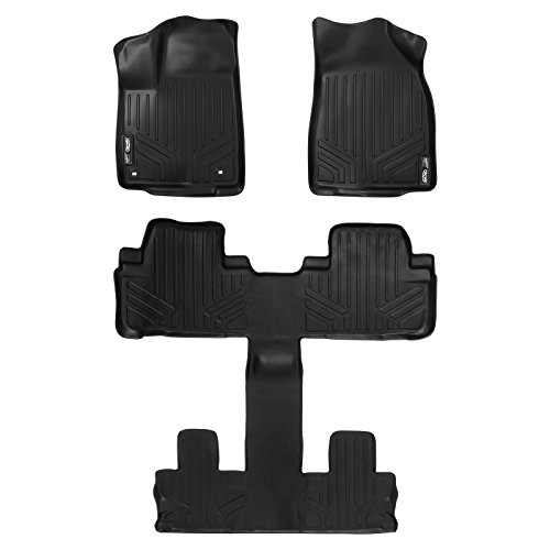 MAX LINER MAXLINER 脚垫 3 排衬垫套装黑色适用于 2014-2018 年丰田汉兰达带第二排桶形座椅（无混合动力车型）