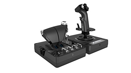 Logitech G G X56 HOTAS 油门和操纵杆飞行模拟器游戏控制器，4 个弹簧选项，+189 个可编程控制器，RGB 照明，2 个 USB，PC - 黑色