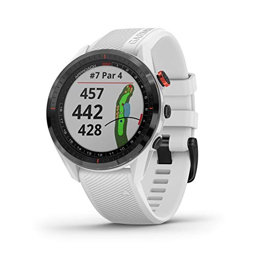 Garmin 方法S62，Premium Golf GPS手表，内置虚拟Caddie，地图和全彩屏，白色...
