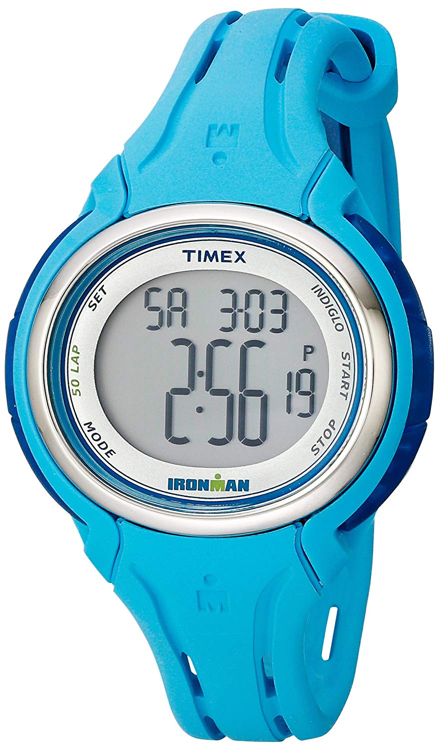 Timex Corporation 天美时女士TW5K906009J Ironman圆滑50泳池蓝色硅胶表带手表