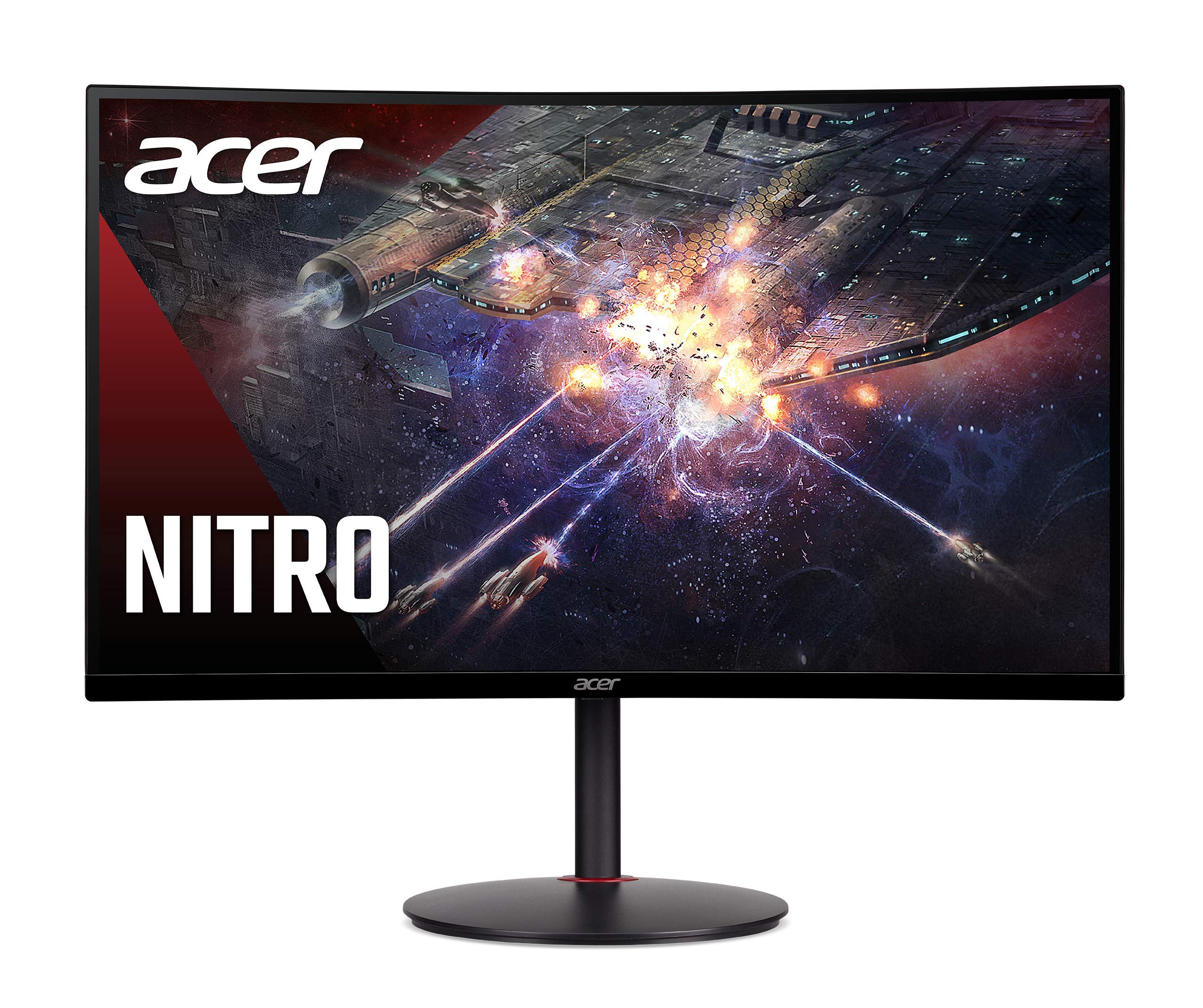 Acer Nitro XZ270 Xbmiipx 27 英寸 1500R 曲面全高清 (1920 x 1080) VA 零帧游戏显示器，具有自适应同步、240Hz 刷新率和 1ms VRB（显示端口和 2 个 HDMI 2.0 端口），黑色