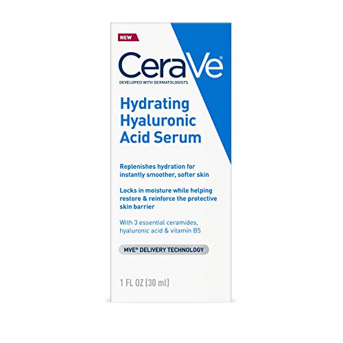 CeraVe 含有维生素 B5 和神经酰胺的面部透明质酸精华 |适合干性皮肤的保湿面部精华素 |无香料 | 1 盎司