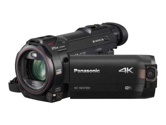Panasonic HC-WXF991K具有Wi-Fi的4K超高清便携式摄像机，内置多场景双摄像头（黑色）