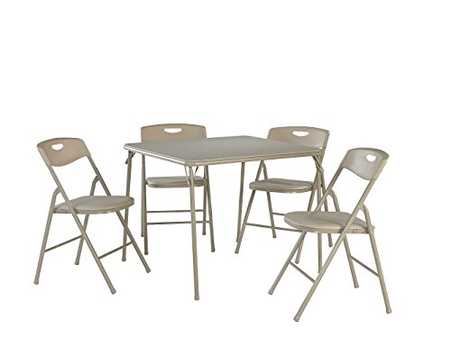 CoscoProducts Cosco 5 件套折叠桌椅套装，古董亚麻...