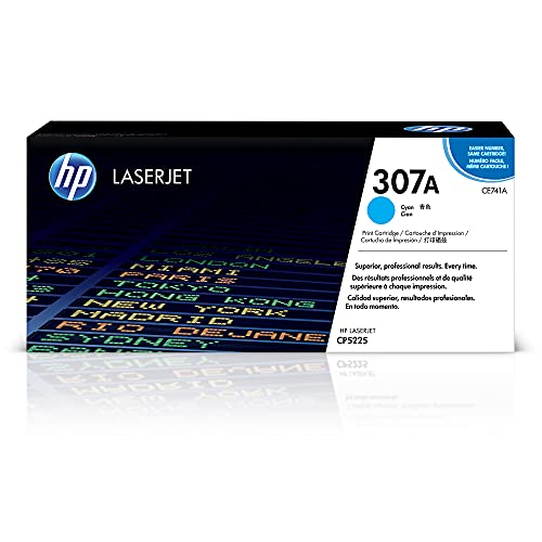 HP 原装 307A 青色墨粉盒 |适用于 Color LaserJet Professional CP5225 系列 | CE741A