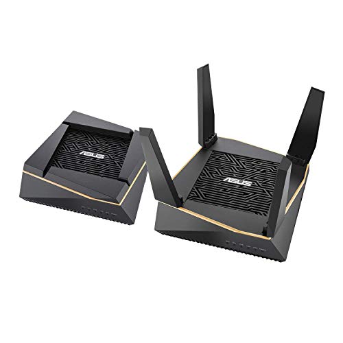 Asus RT-AX92U AX6100具有802.11Ax的三频Wi-Fi 6网格路由器，趋势科技提供终生防保护，兼容Aimesh，自适应Qos和家长控制