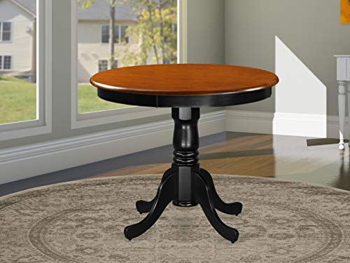 East West Furniture -- DROPSHIP 东西家具ANT-BLK-TP古董餐厅桌-樱桃台面和黑色饰面硬木框架木桌