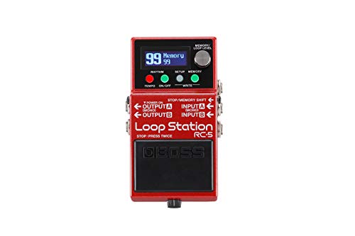 Boss Loop Station - 先进的紧凑型 Looper，具有一流的音质、99 个乐句存储器、57 个节奏和 MIDI 控制支持。 (RC-5)