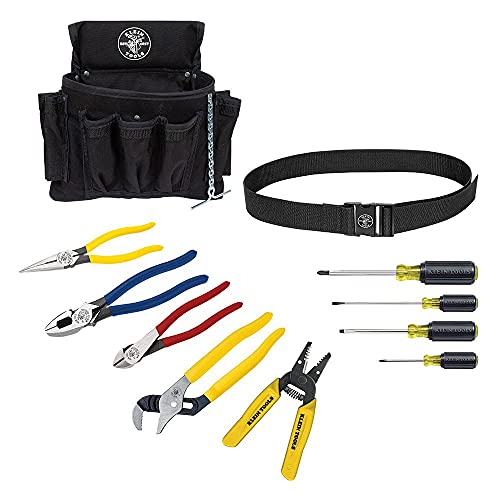 Klein Tools 92911 工具套件，学徒工具套件，带 4 个钳子、剥线钳和切割器、4 个螺丝刀、工具...