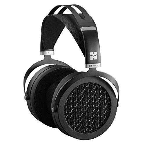 HIFIMAN SUNDARA 包耳式全尺寸平面磁性 HiFi 立体声有线耳机，适合录音室和发烧友（黑色）...