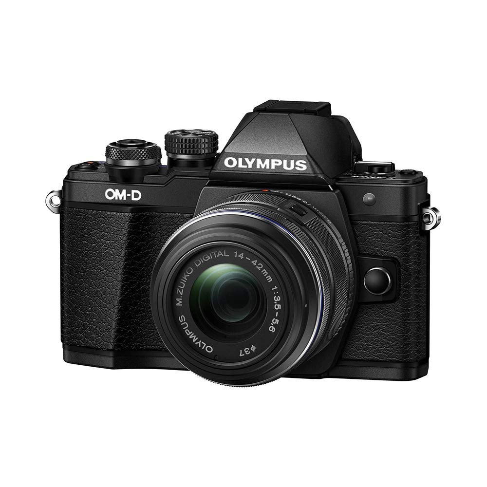Olympus OM-D E-M10 Mark II无反光镜数码相机，带14-42mm II R镜头（黑色）