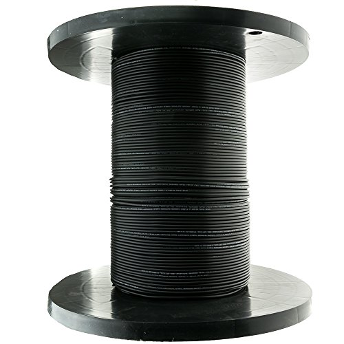 CableWholesale 6 芯室内/室外光纤电缆，单模，9/125 微米，黑色，立管额定，线轴，1000...