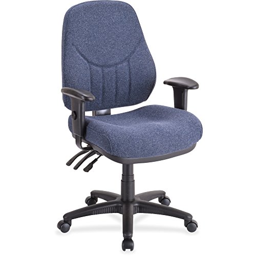 Lorell 高背多任务椅子，26-7 / 8 x 26 x 39英寸至42-1 / 2英寸，蓝色...