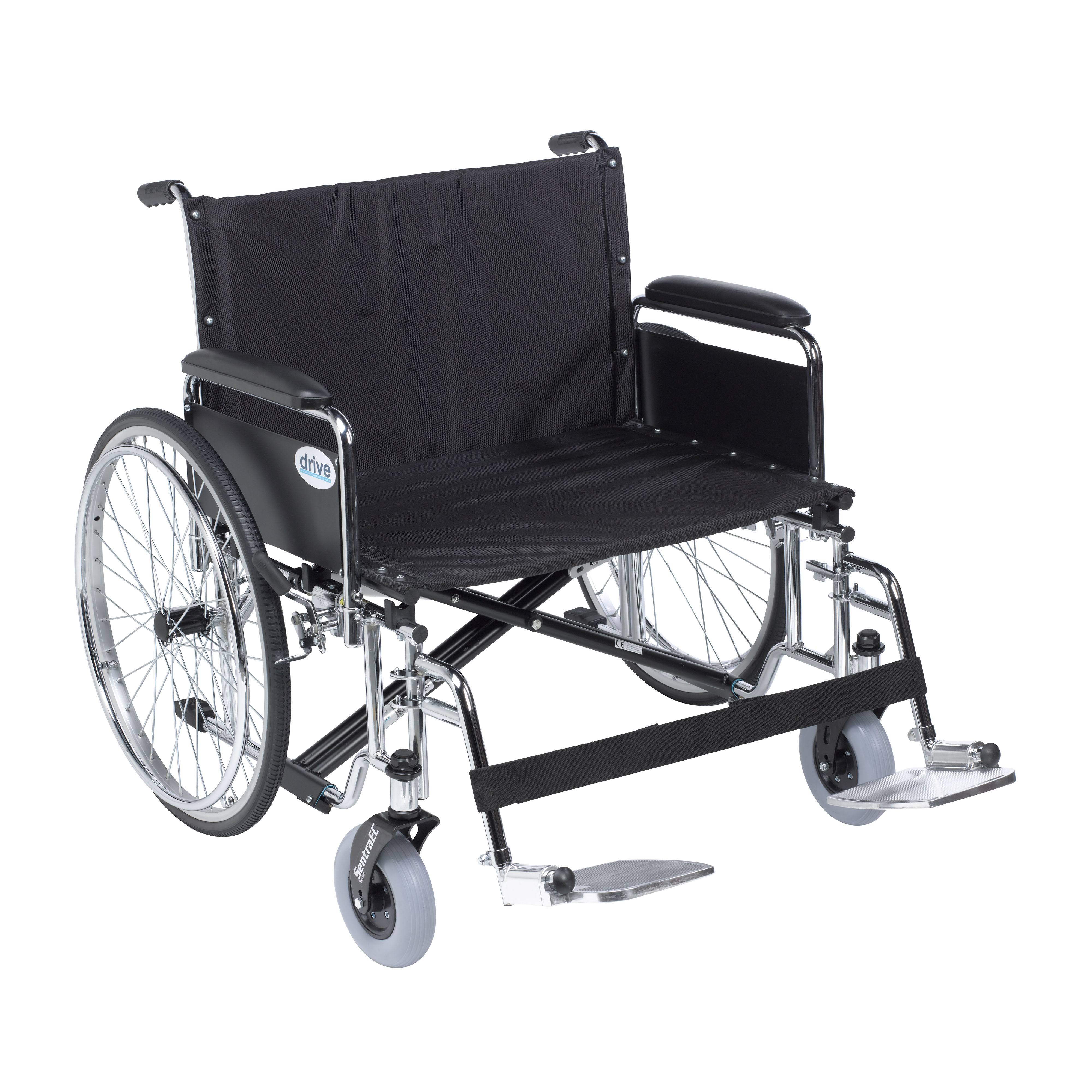 Drive Medical STD28ECDFA-SF Sentra Ec重型超宽轮椅，黑色