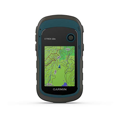 Garmin eTrex 22x，坚固型手持式 GPS 导航仪，黑色/海军蓝