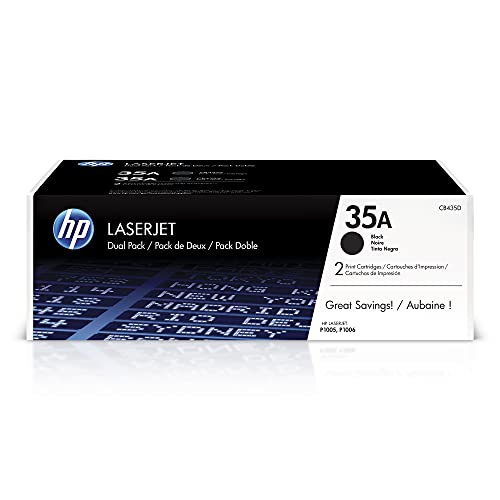 HP 原装 35A 黑色碳粉盒（2 件装）|适用于 LaserJet P1005、P1006 | CB435D...
