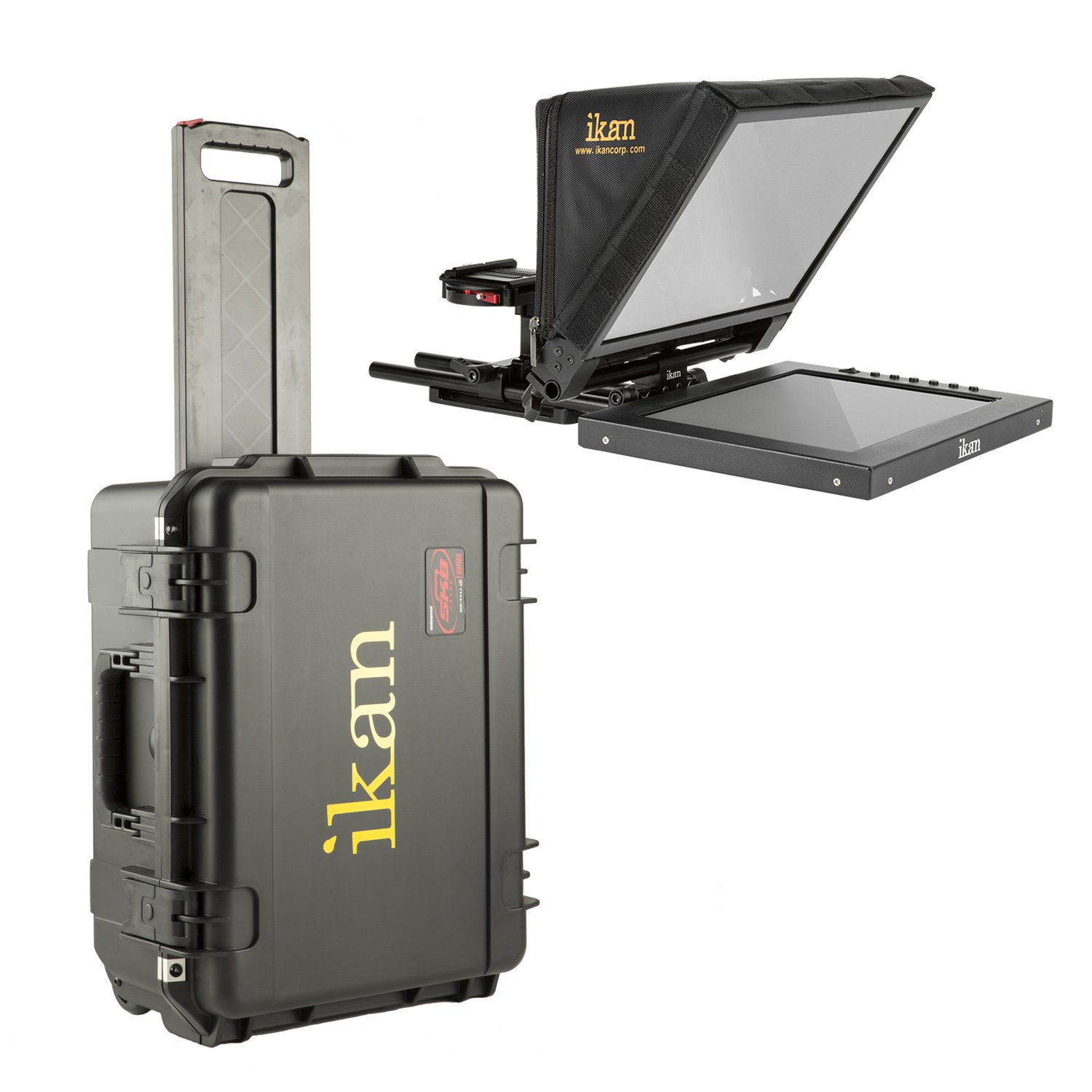 Ikan 12-inch Portable Teleprompter Kit w/Rolling Case, ...