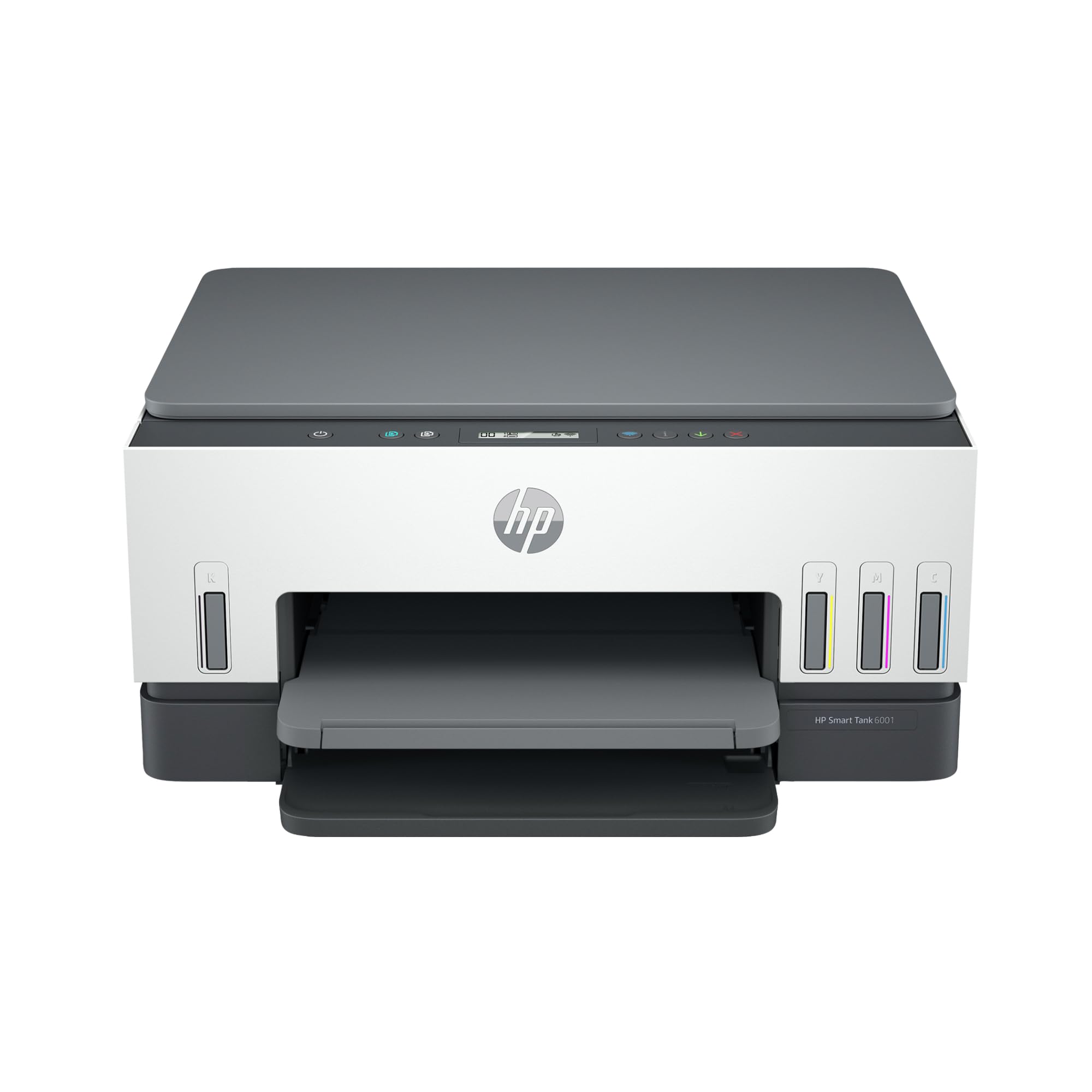 HP Smart Tank 6001 无线无墨盒一体式打印机，这款墨盒打印机附带长达 2 年的墨水，可移动打印...