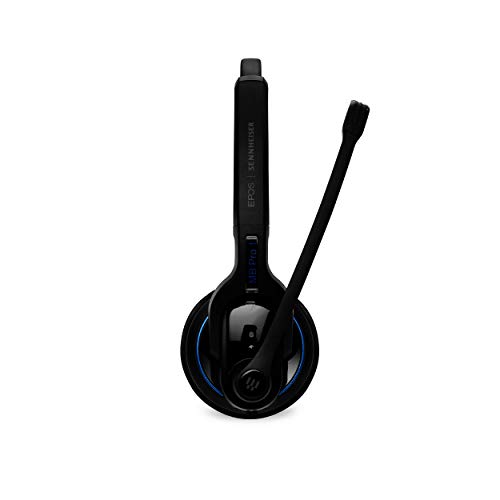 Sennheiser MB Pro 1 UC ML (506043) - 单面、双连接、无线蓝牙耳机 |用于桌面/手机和软电话/PC 连接|带高清声音和 Skype for Business 认证（黑色）