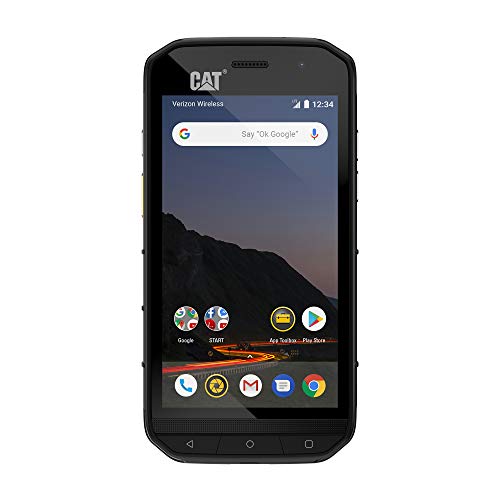 CAT Phone S48c 无锁坚固防水智能手机，Verizon 网络认证 (CDMA)，美国优化（单卡），2 年保修，包括 2 年屏幕更换 CS48SABNAMUNOD，黑色